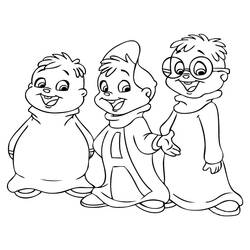 Dessin à colorier: Alvin et les Chipmunks (Films d'animation) #128304 - Coloriages à Imprimer Gratuits