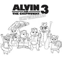 Dessin à colorier: Alvin et les Chipmunks (Films d'animation) #128338 - Coloriages à Imprimer Gratuits
