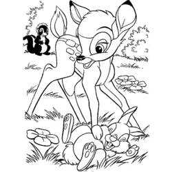 Dessin à colorier: Bambi (Films d'animation) #128509 - Coloriages à Imprimer Gratuits