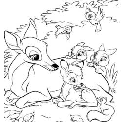 Dessin à colorier: Bambi (Films d'animation) #128623 - Coloriages à Imprimer Gratuits