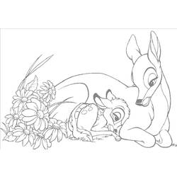 Dessin à colorier: Bambi (Films d'animation) #128655 - Coloriages à Imprimer Gratuits