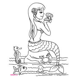Dessin à colorier: La Petite Sirène (Films d'animation) #127355 - Coloriages à Imprimer Gratuits