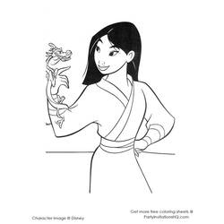 Dessin à colorier: Mulan (Films d'animation) #133631 - Coloriages à Imprimer Gratuits