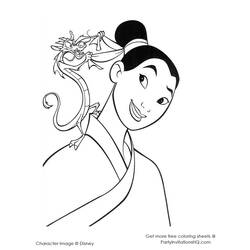 Dessin à colorier: Mulan (Films d'animation) #133640 - Coloriages à Imprimer Gratuits