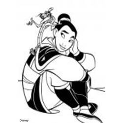 Dessin à colorier: Mulan (Films d'animation) #133676 - Coloriages à Imprimer Gratuits