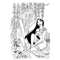 Dessin à colorier: Pocahontas (Films d'animation) #131329 - Coloriages à Imprimer Gratuits