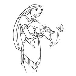 Dessin à colorier: Pocahontas (Films d'animation) #131348 - Coloriages à Imprimer Gratuits