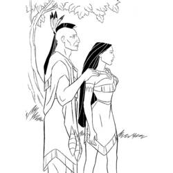 Dessin à colorier: Pocahontas (Films d'animation) #131365 - Coloriages à Imprimer Gratuits