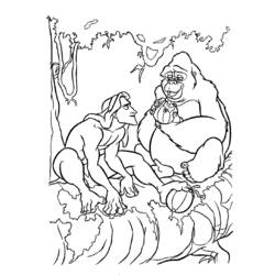 Dessin à colorier: Tarzan (Films d'animation) #131083 - Coloriages à Imprimer Gratuits