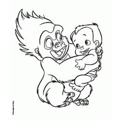 Dessin à colorier: Tarzan (Films d'animation) #131086 - Coloriages à Imprimer Gratuits
