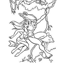 Dessin à colorier: Tarzan (Films d'animation) #131110 - Coloriages à Imprimer Gratuits