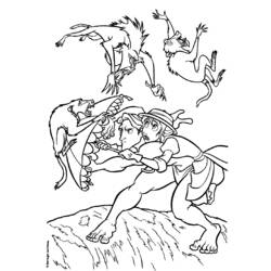 Dessin à colorier: Tarzan (Films d'animation) #131156 - Coloriages à Imprimer Gratuits