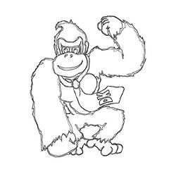 Dessin à colorier: Donkey Kong (Jeux Vidéos) #112220 - Coloriages à Imprimer Gratuits
