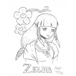 Dessin à colorier: Zelda (Jeux Vidéos) #113243 - Coloriages à Imprimer Gratuits