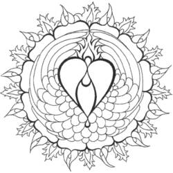 Dessin à colorier: Mandalas Coeur (Mandalas) #116685 - Coloriages à Imprimer Gratuits