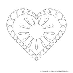 Dessin à colorier: Mandalas Coeur (Mandalas) #116686 - Coloriages à Imprimer Gratuits