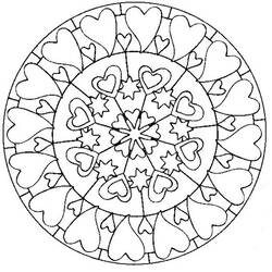 Dessin à colorier: Mandalas Coeur (Mandalas) #116689 - Coloriages à Imprimer Gratuits