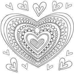 Dessin à colorier: Mandalas Coeur (Mandalas) #116692 - Coloriages à Imprimer Gratuits