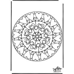 Dessin à colorier: Mandalas Coeur (Mandalas) #116708 - Coloriages à Imprimer Gratuits