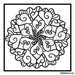 Dessin à colorier: Mandalas Coeur (Mandalas) #116715 - Coloriages à Imprimer Gratuits