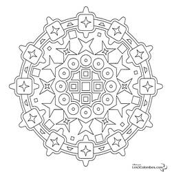 Dessin à colorier: Mandalas Étoile (Mandalas) #118018 - Coloriages à Imprimer Gratuits