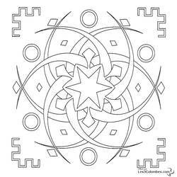 Dessin à colorier: Mandalas Étoile (Mandalas) #118032 - Coloriages à Imprimer Gratuits