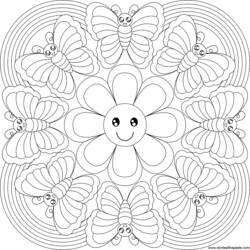 Dessin à colorier: Mandalas Fleurs (Mandalas) #117039 - Coloriages à Imprimer Gratuits