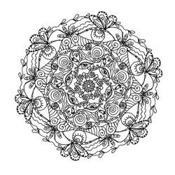 Dessin à colorier: Mandalas Fleurs (Mandalas) #117041 - Coloriages à Imprimer Gratuits