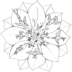 Dessin à colorier: Mandalas Fleurs (Mandalas) #117044 - Coloriages à Imprimer Gratuits