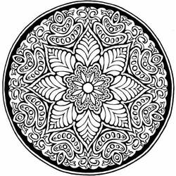 Dessin à colorier: Mandalas Fleurs (Mandalas) #117062 - Coloriages à Imprimer Gratuits
