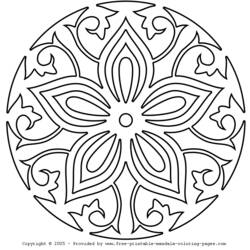 Dessin à colorier: Mandalas Fleurs (Mandalas) #117067 - Coloriages à Imprimer Gratuits