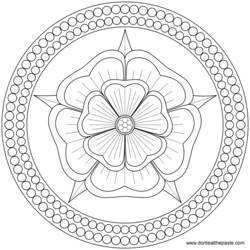 Dessin à colorier: Mandalas Fleurs (Mandalas) #117223 - Coloriages à Imprimer Gratuits