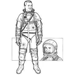 Dessin à colorier: Astronaute (Métiers et Professions) #87595 - Coloriages à Imprimer Gratuits