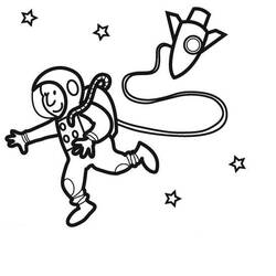 Dessin à colorier: Astronaute (Métiers et Professions) #87598 - Coloriages à Imprimer Gratuits