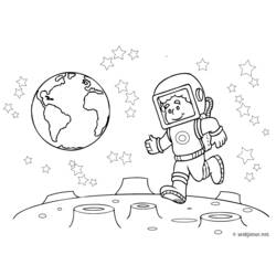 Dessin à colorier: Astronaute (Métiers et Professions) #87618 - Coloriages à Imprimer Gratuits