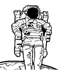 Dessin à colorier: Astronaute (Métiers et Professions) #87620 - Coloriages à Imprimer Gratuits