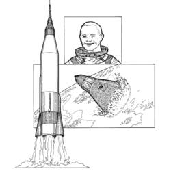 Dessin à colorier: Astronaute (Métiers et Professions) #87634 - Coloriages à Imprimer Gratuits