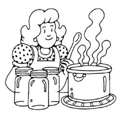 Dessin à colorier: Cuisinier / Cuisinière (Métiers et Professions) #91771 - Coloriages à Imprimer Gratuits
