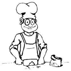 Dessin à colorier: Cuisinier / Cuisinière (Métiers et Professions) #91777 - Coloriages à Imprimer Gratuits