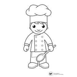 Dessin à colorier: Cuisinier / Cuisinière (Métiers et Professions) #91786 - Coloriages à Imprimer Gratuits