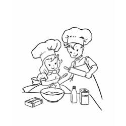 Dessin à colorier: Cuisinier / Cuisinière (Métiers et Professions) #92074 - Coloriages à Imprimer Gratuits