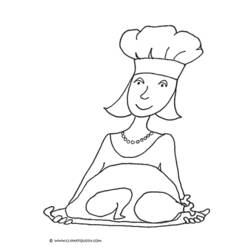 Dessin à colorier: Cuisinier / Cuisinière (Métiers et Professions) #92075 - Coloriages à Imprimer Gratuits