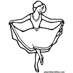 Dessin à colorier: Danseur / Danseuse (Métiers et Professions) #92112 - Coloriages à Imprimer Gratuits