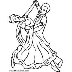 Dessin à colorier: Danseur / Danseuse (Métiers et Professions) #92120 - Coloriages à Imprimer Gratuits