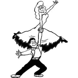 Dessin à colorier: Danseur / Danseuse (Métiers et Professions) #92174 - Coloriages à Imprimer Gratuits