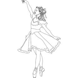 Dessin à colorier: Danseur / Danseuse (Métiers et Professions) #92216 - Coloriages à Imprimer Gratuits