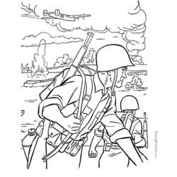 Dessin à colorier: Militaire (Métiers et Professions) #102238 - Coloriages à Imprimer Gratuits