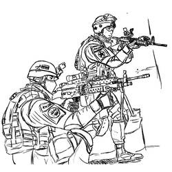 Dessin à colorier: Militaire (Métiers et Professions) #102363 - Coloriages à Imprimer Gratuits