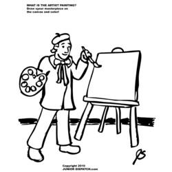 Dessin à colorier: Peintre (Métiers et Professions) #104382 - Coloriages à Imprimer Gratuits