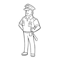 Dessin à colorier: Policier (Métiers et Professions) #105397 - Coloriages à Imprimer Gratuits